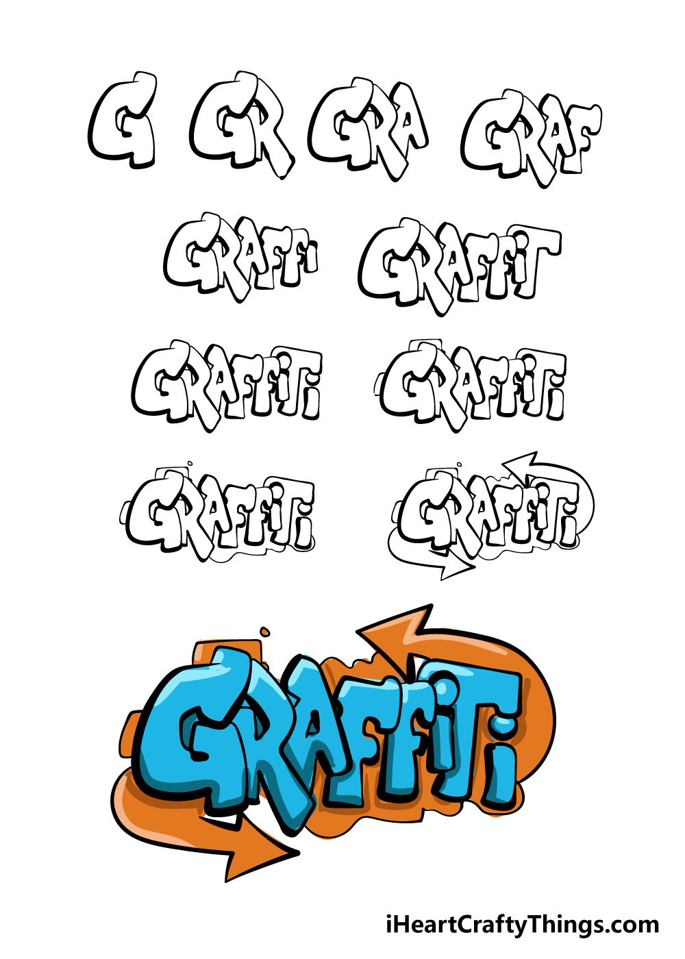 how to draw graffiti step by step easy