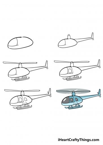 Helicopter Drawing - How To Draw A Helicopter Step By Step