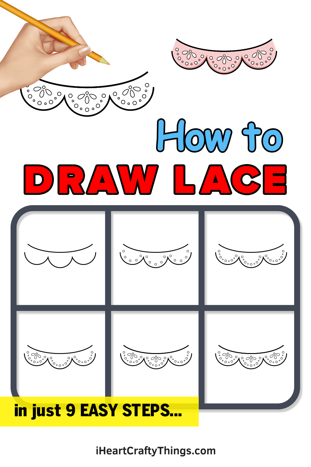 how to draw lace in 9 easy steps