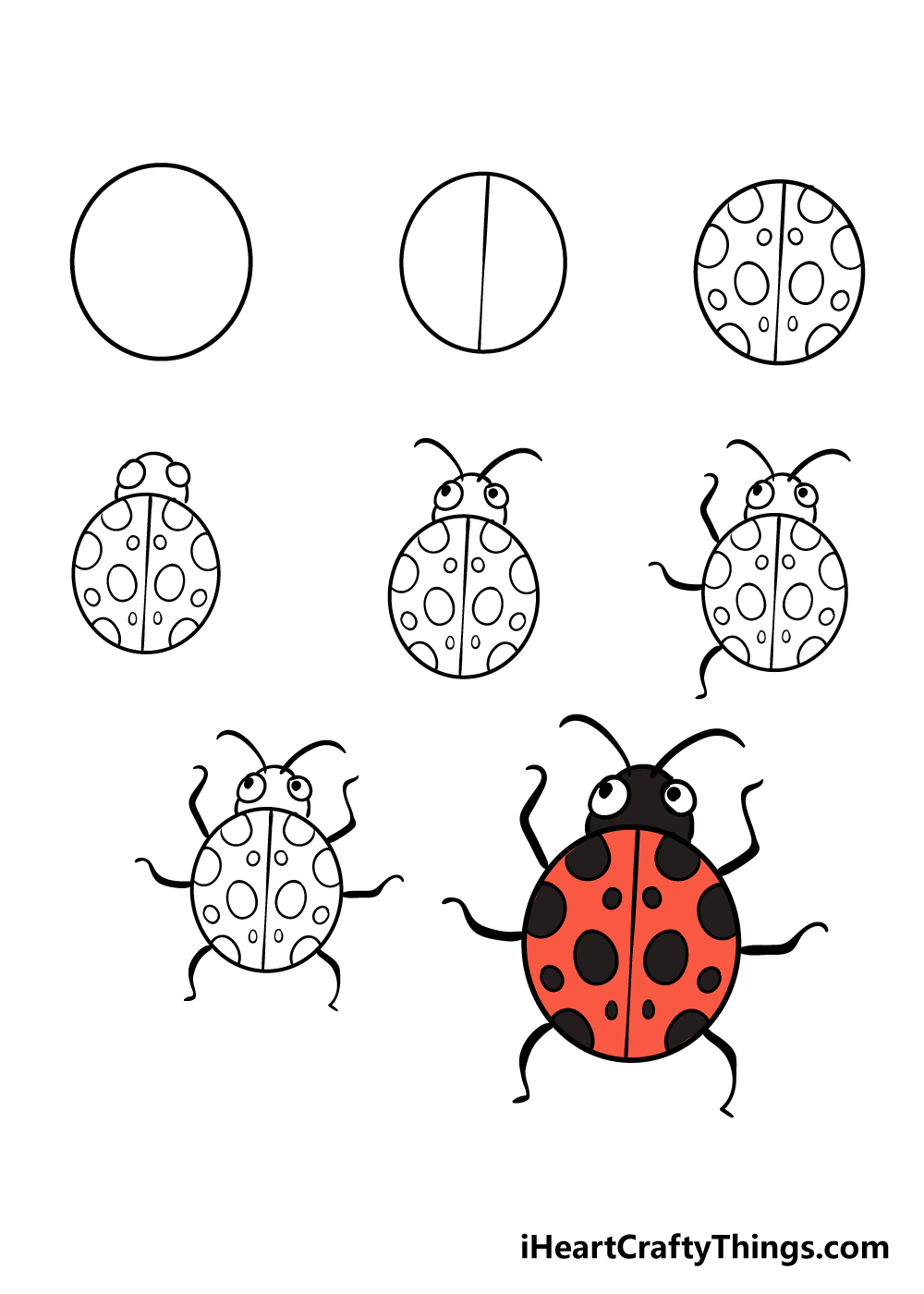 how to draw a cute ladybug