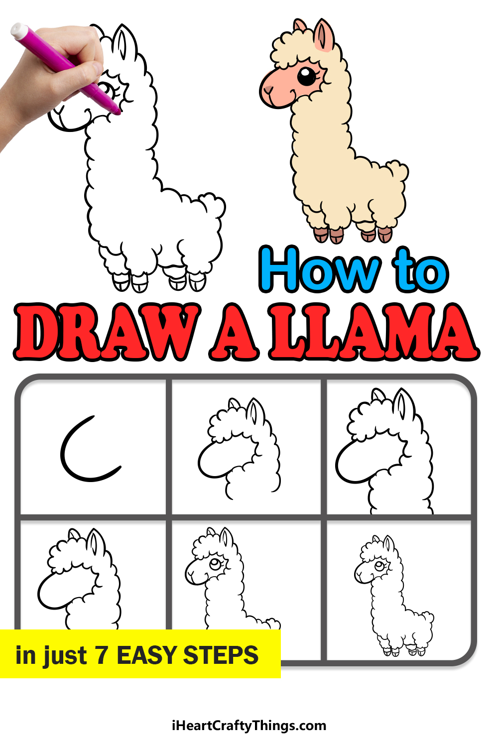 how to draw a llama in 7 easy steps