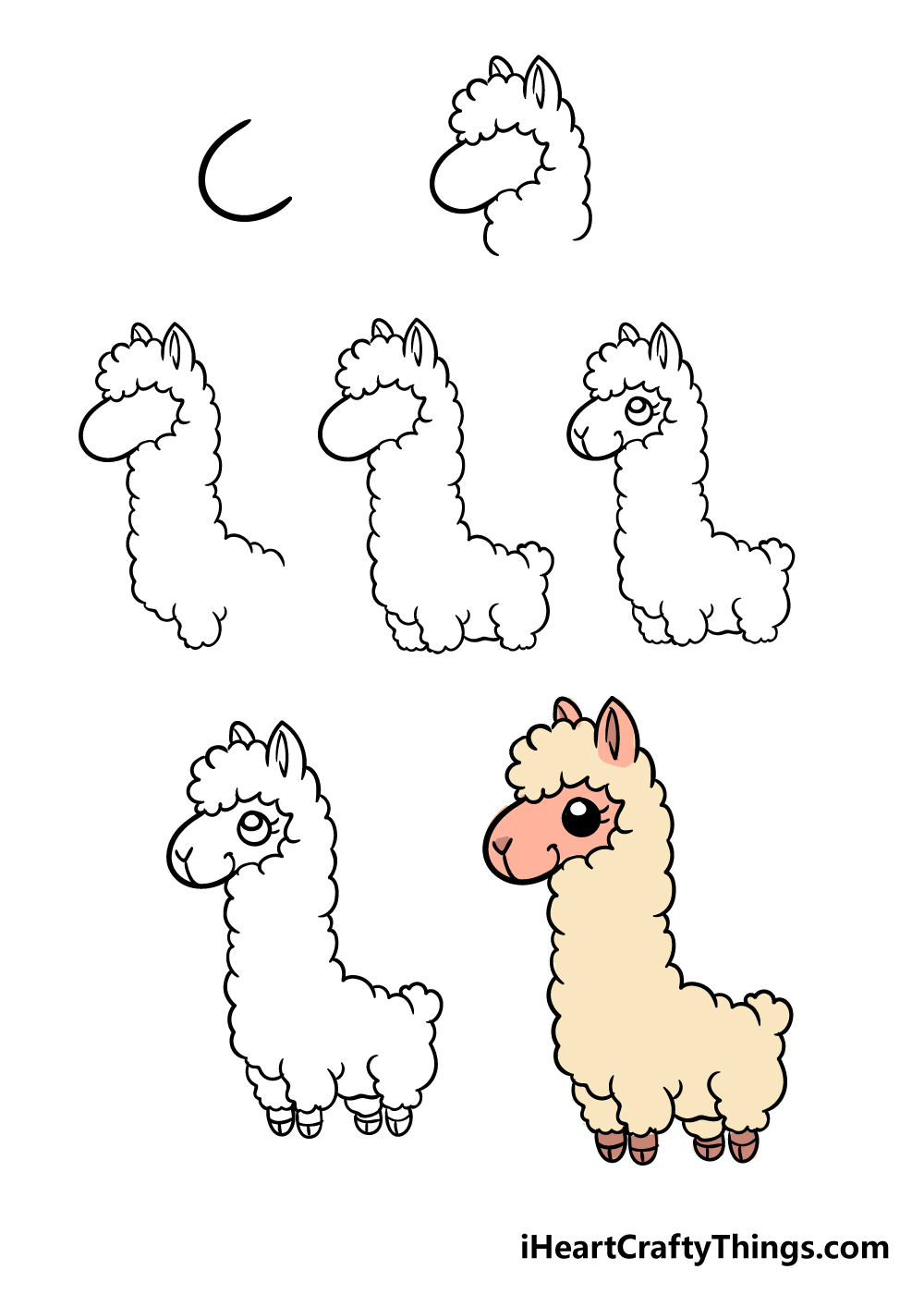 how to draw a chibi llama