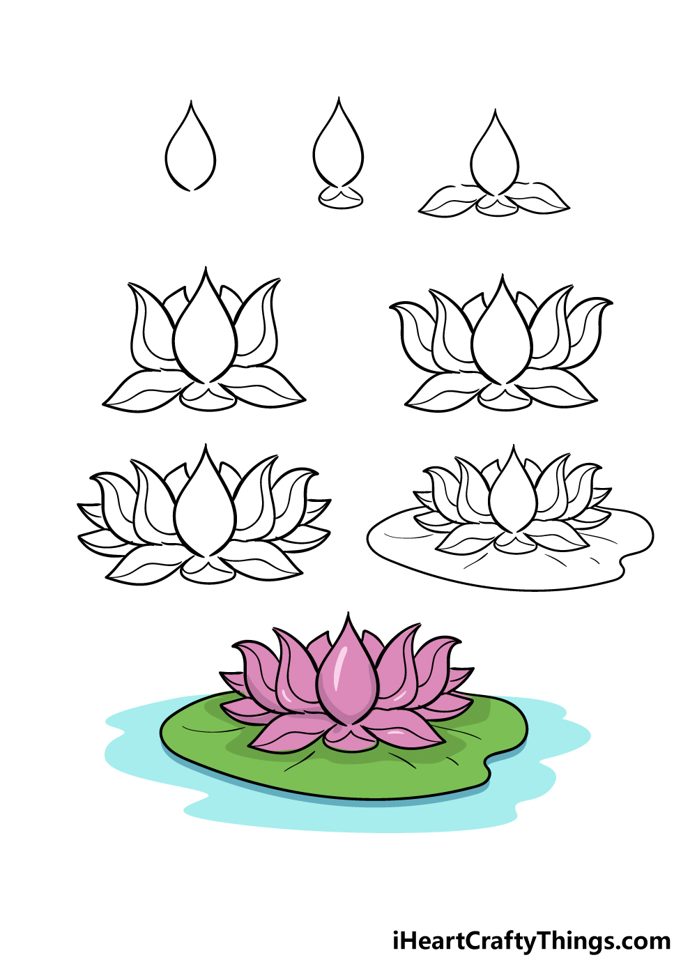 Lotus Flower Drawing How To Draw A Lotus Flower Step By Step