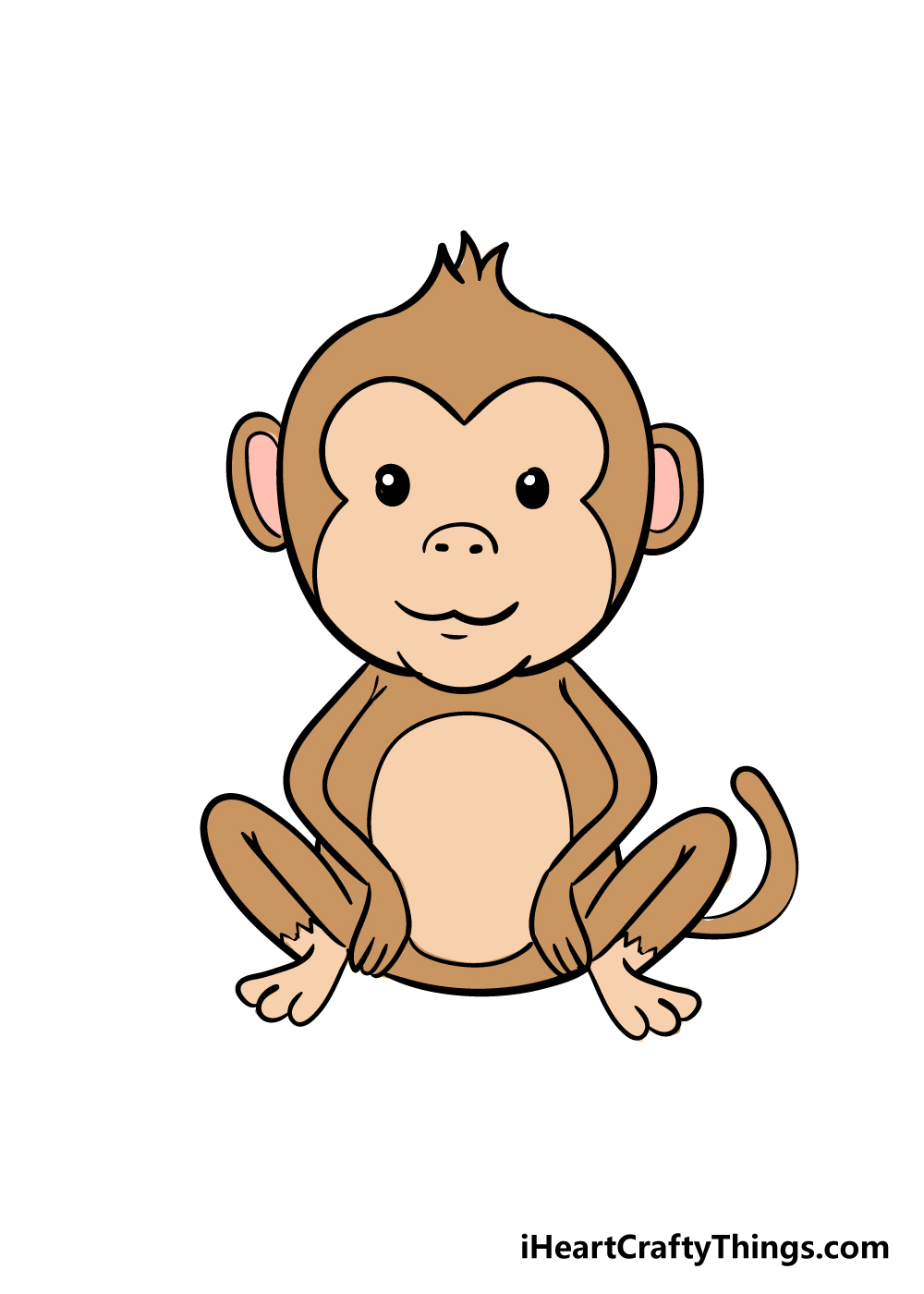 Monkey Drawing How To Draw A Monkey Step By Step