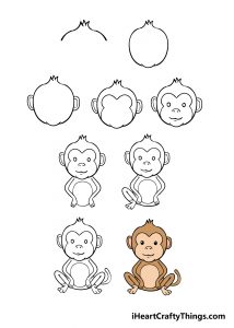 Monkey Drawing - How To Draw A Monkey Step By Step