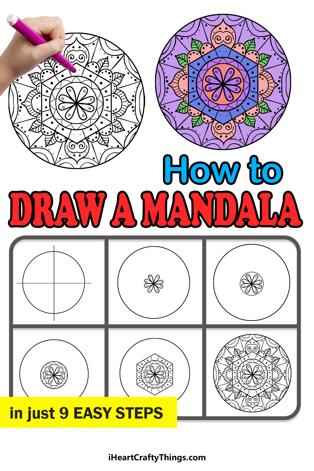how to draw a mandala in 9 easy steps