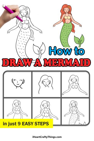 Mermaid Drawing - How To Draw A Mermaid Step By Step