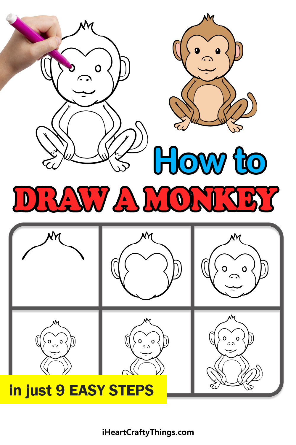 How To Draw A Monkey: Easy Step-By-Step Guide For Kids