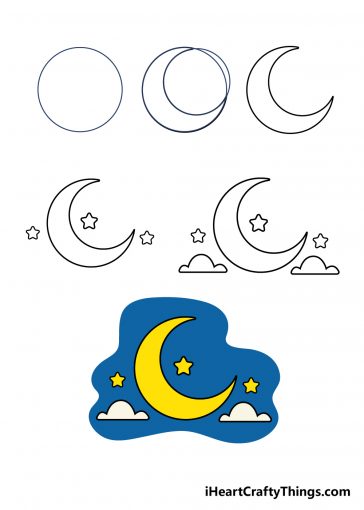 Moon Drawing - How To Draw A Moon Step By Step