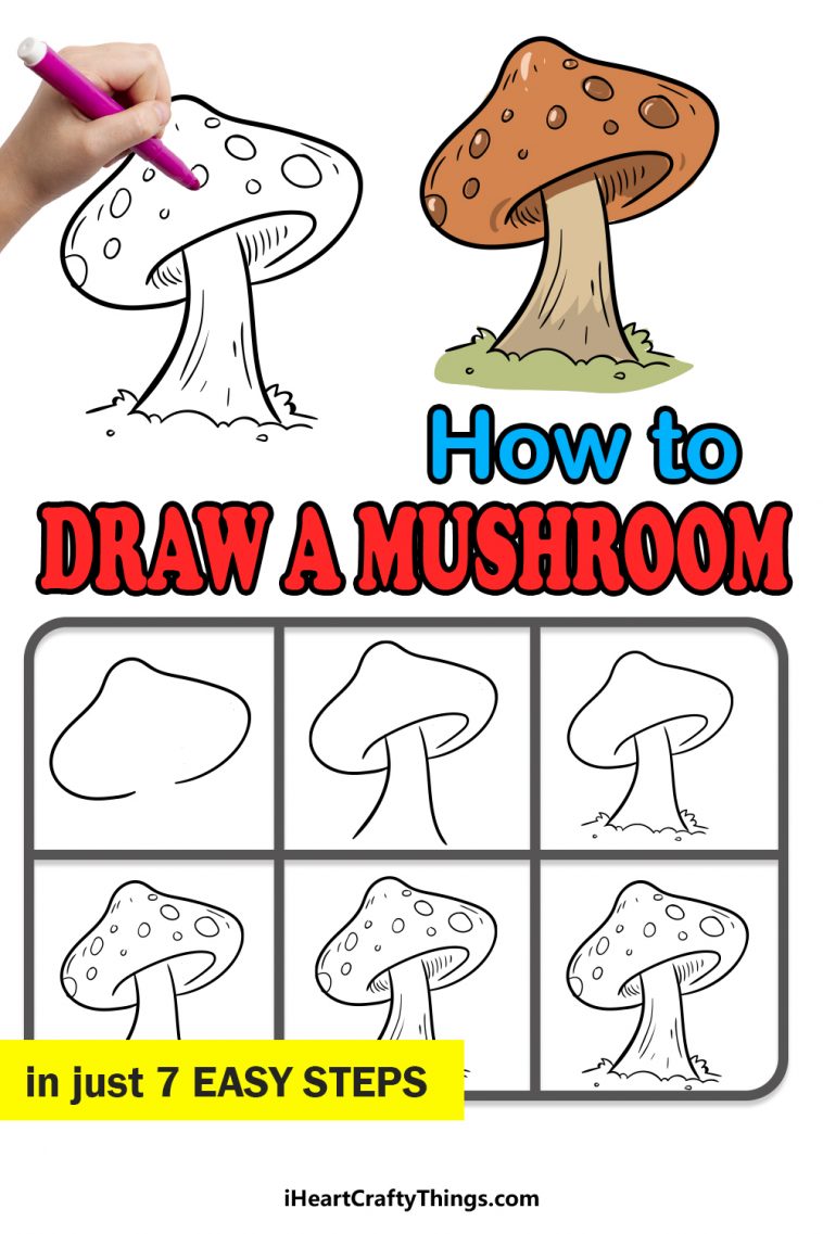 Mushroom Drawing - How To Draw A Mushroom Step By Step