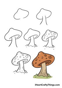 Mushroom Drawing - How To Draw A Mushroom Step By Step