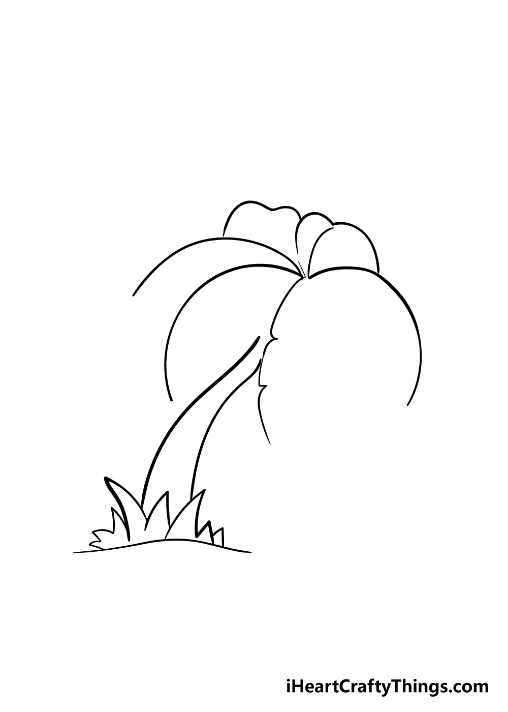 palm tree drawing step 4