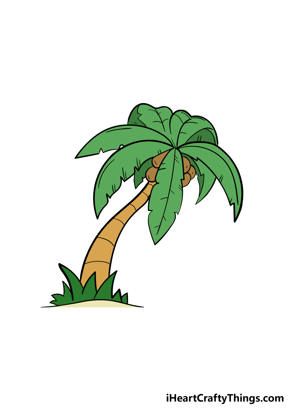 palm tree drawing step 8