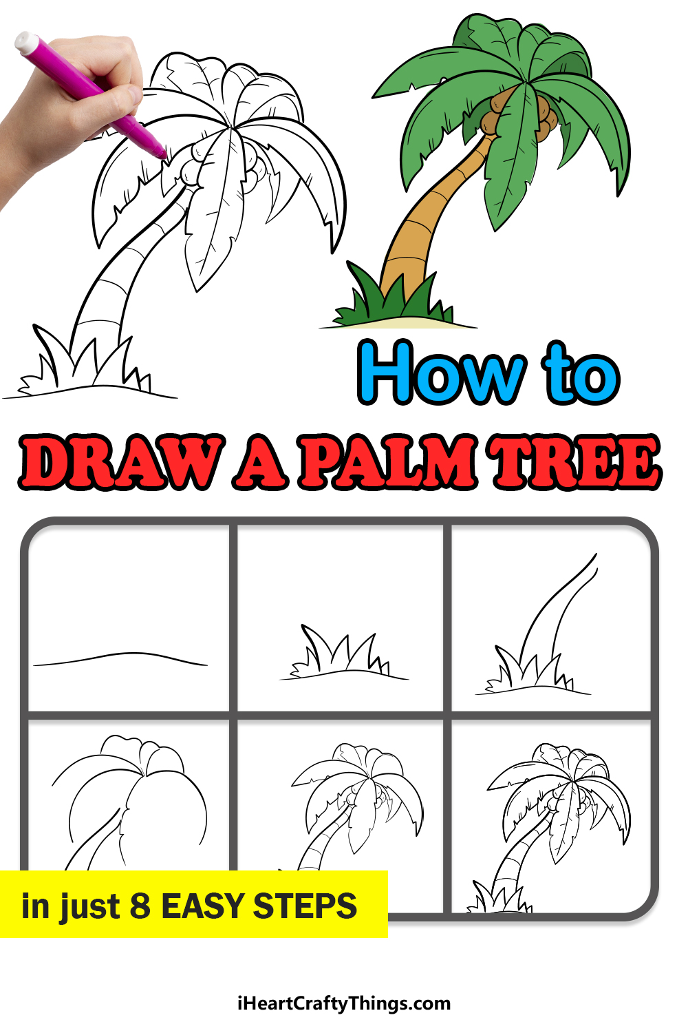 Palm Tree Drawing How To Draw A Palm Tree Step By Step