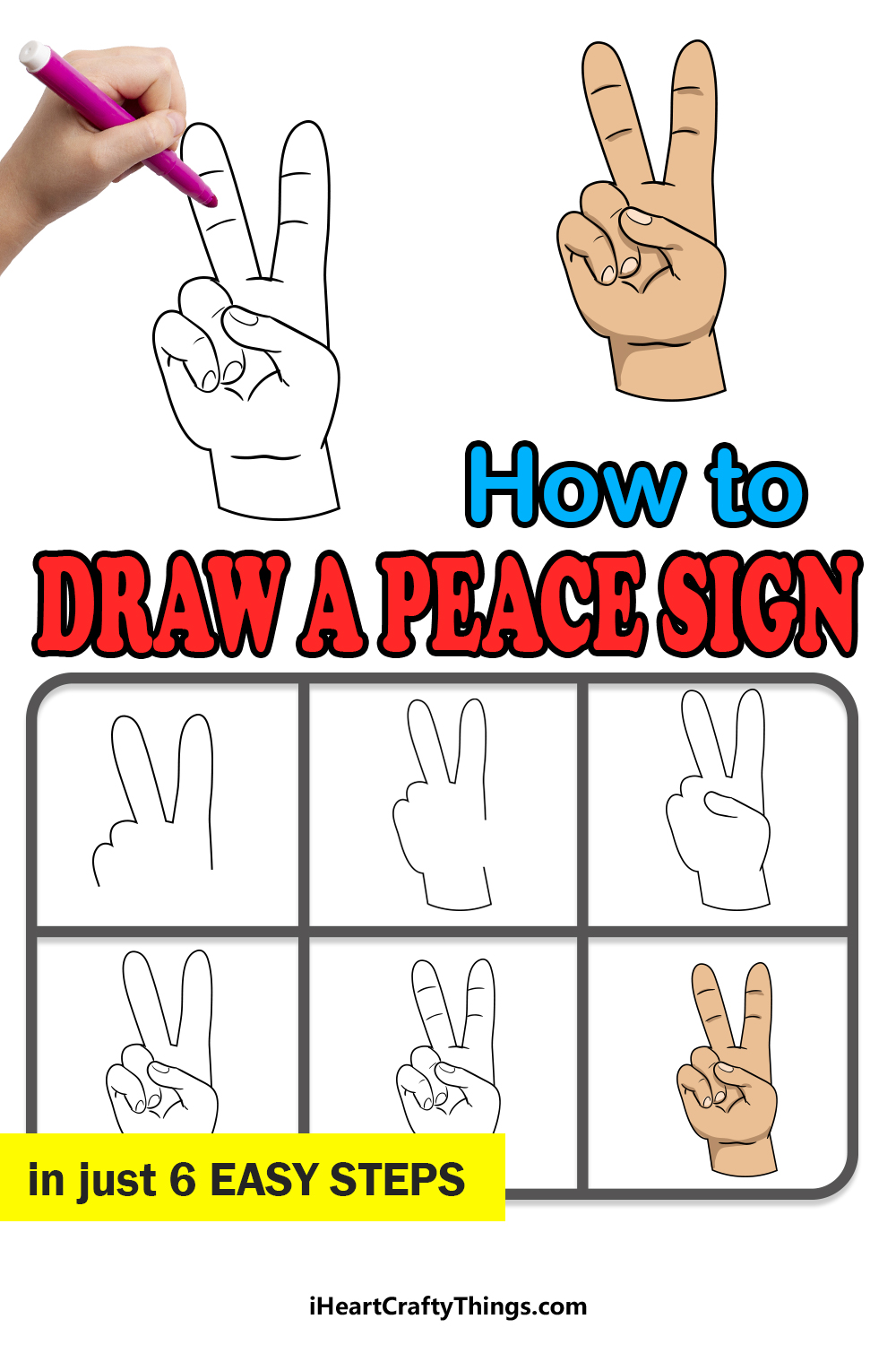 peace sign fingers sketch