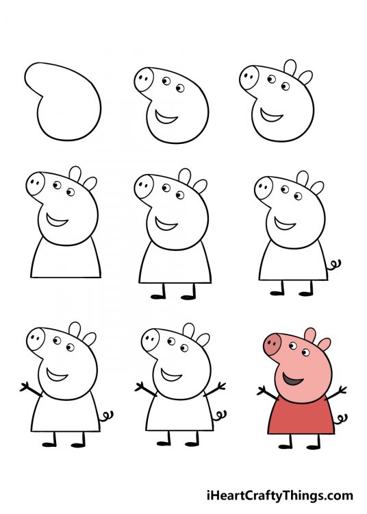 Peppa Pig Drawing - How To Draw Peppa Pig Step By Step