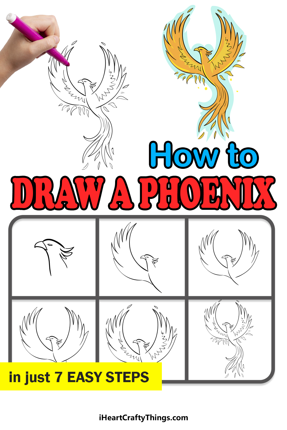 how to draw a phoenix in 7 easy steps