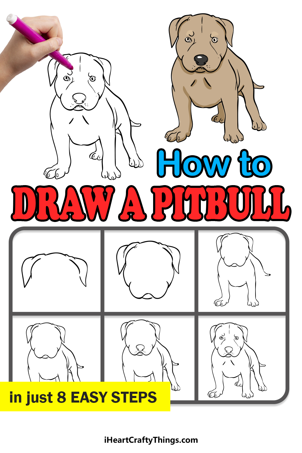 easy drawings of pitbulls