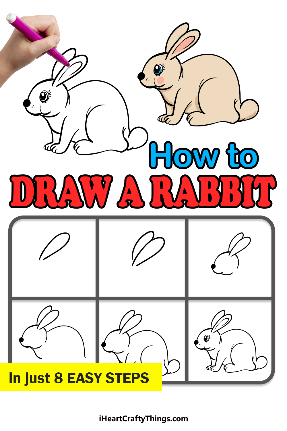 how to draw a rabbit easy