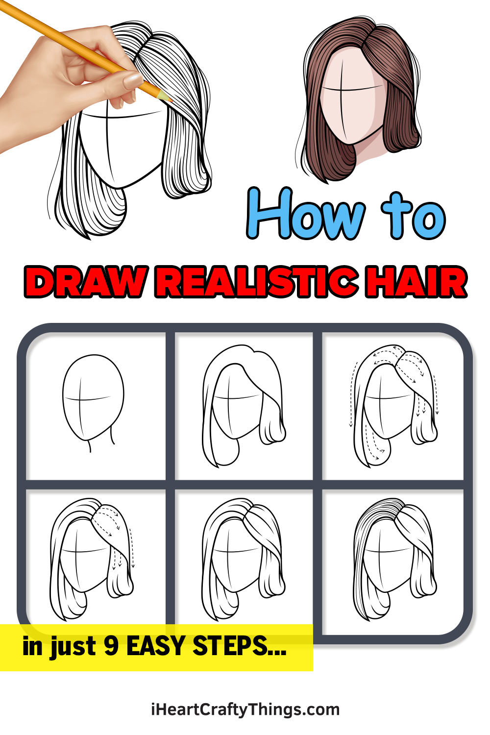 Realistic Hair Drawing - How To Draw Realistic Hair Step By Step