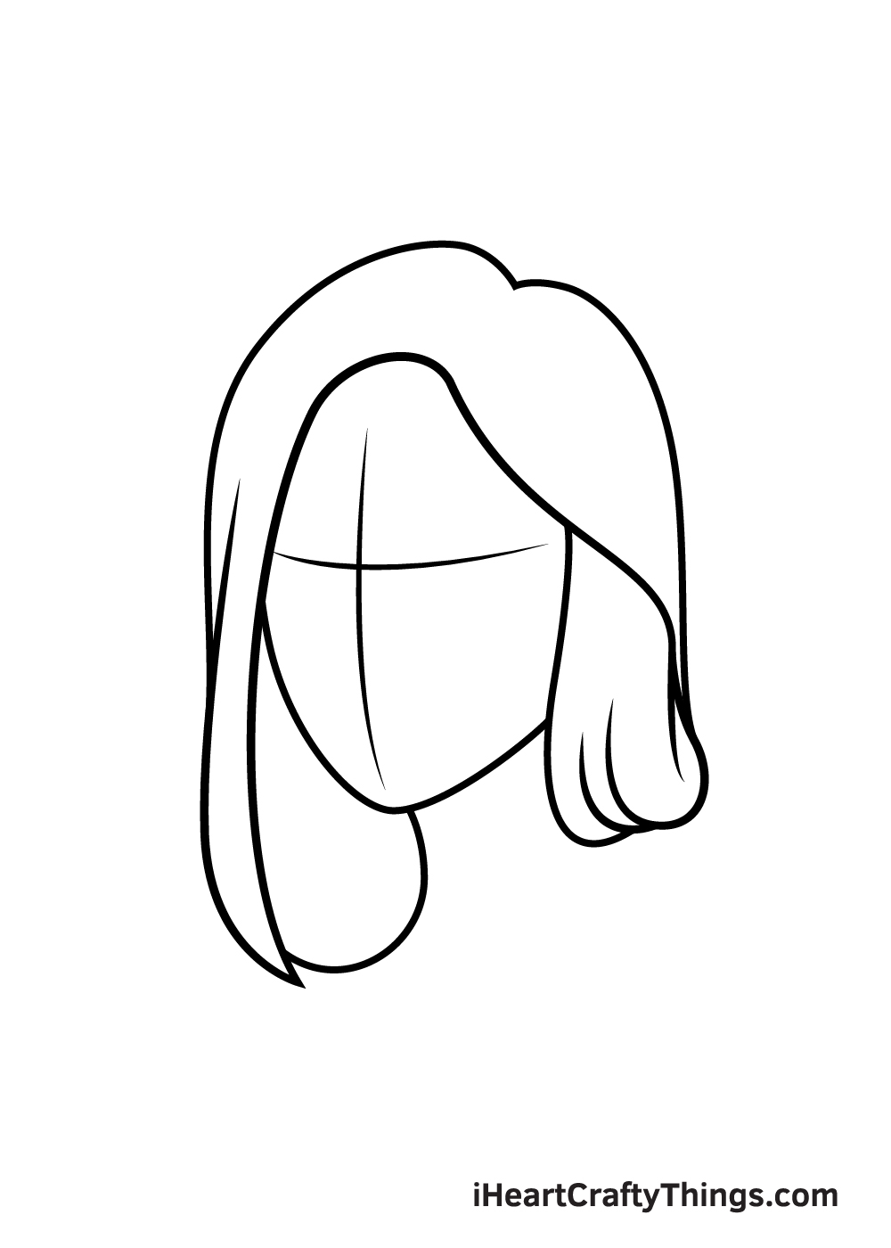 realistic hair drawing step 2
