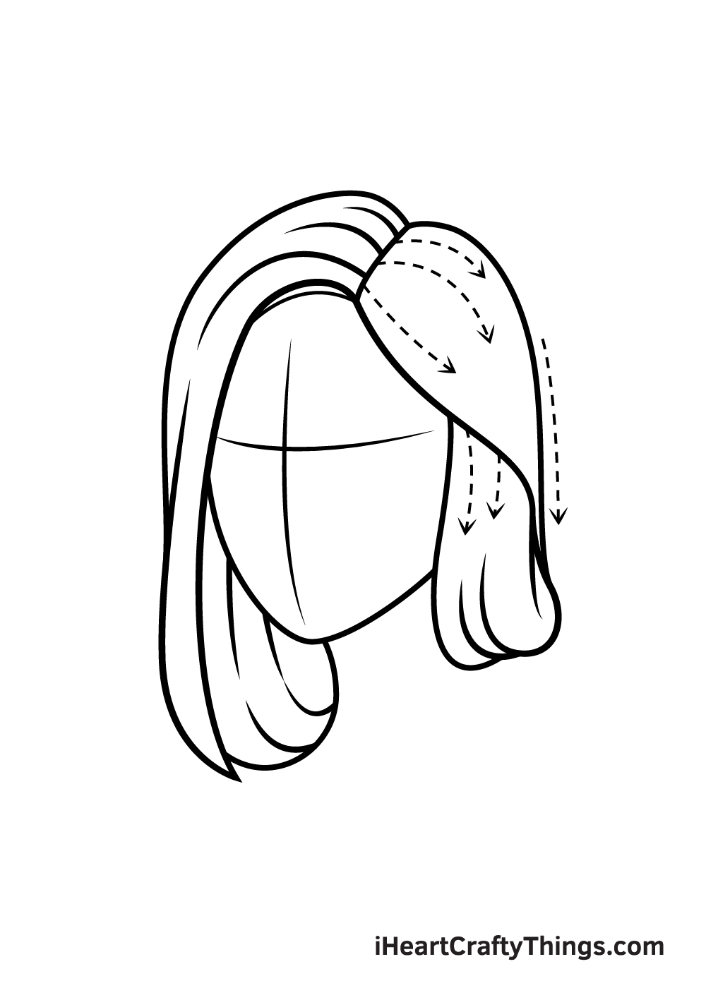 realistic hair drawing step 4