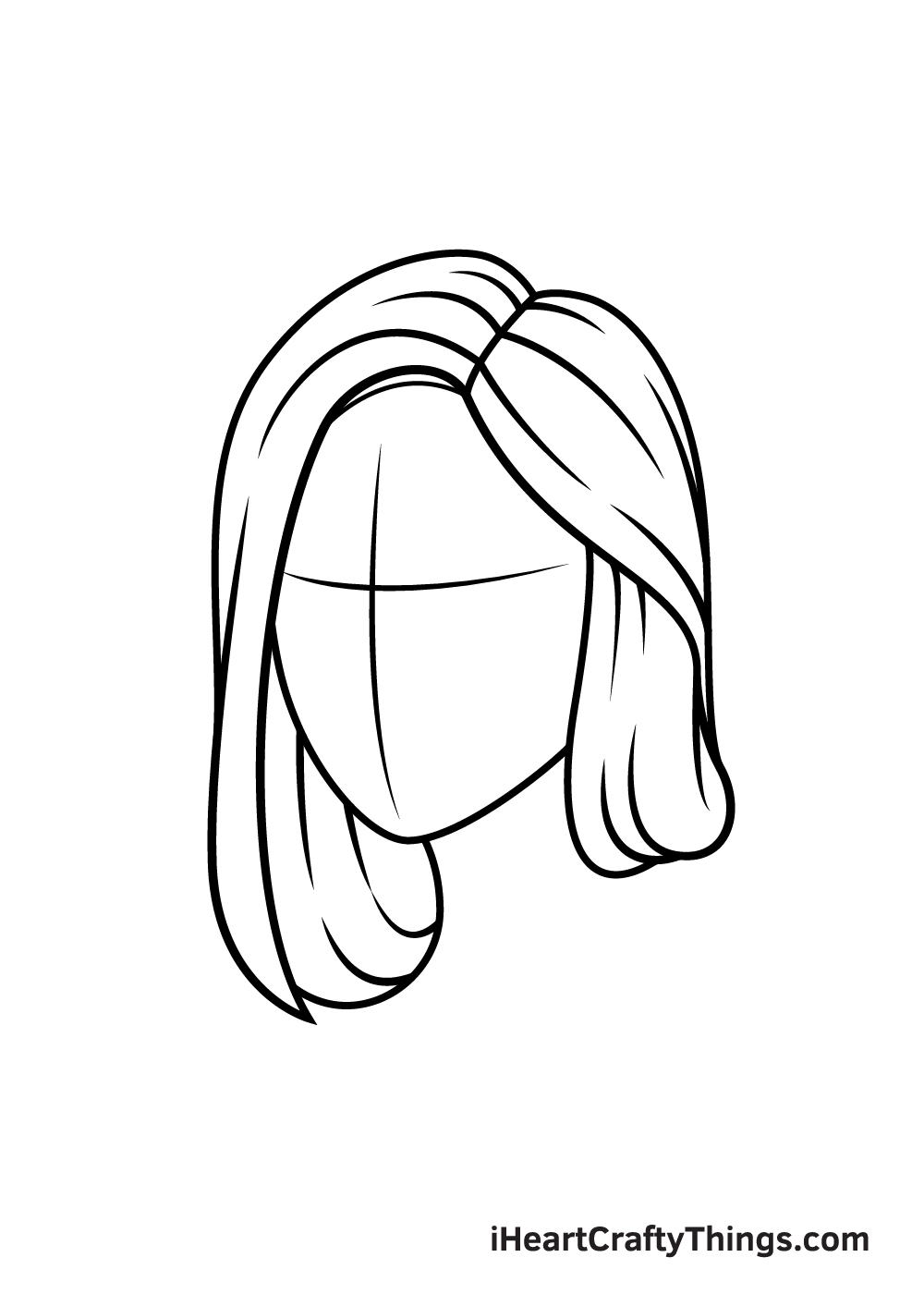 realistic hair drawing step 5