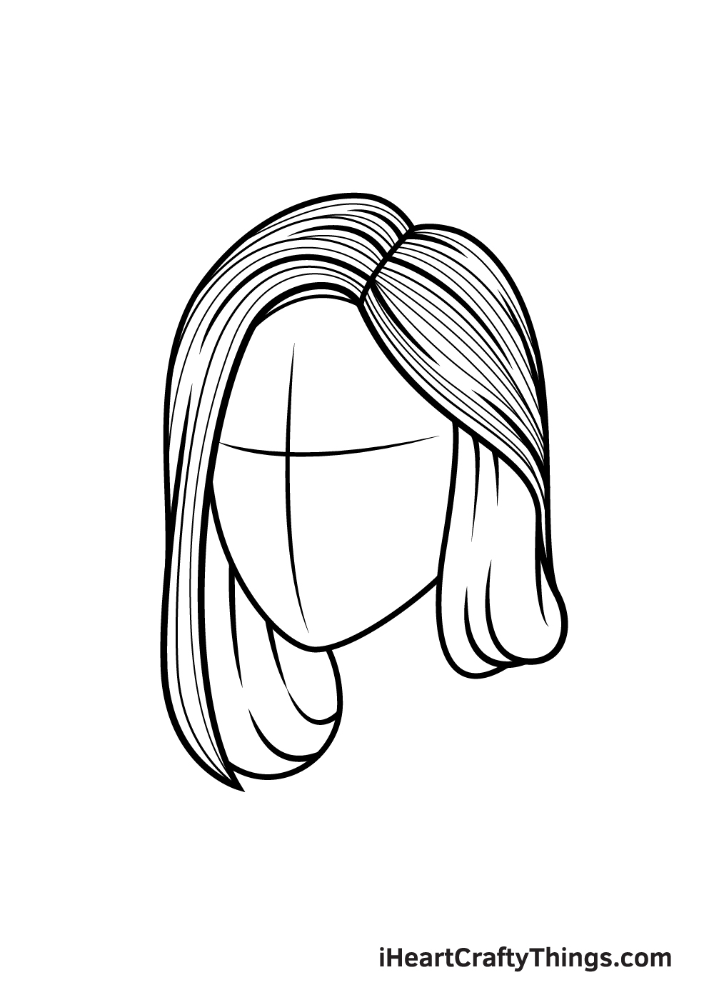 realistic hair drawing step 7