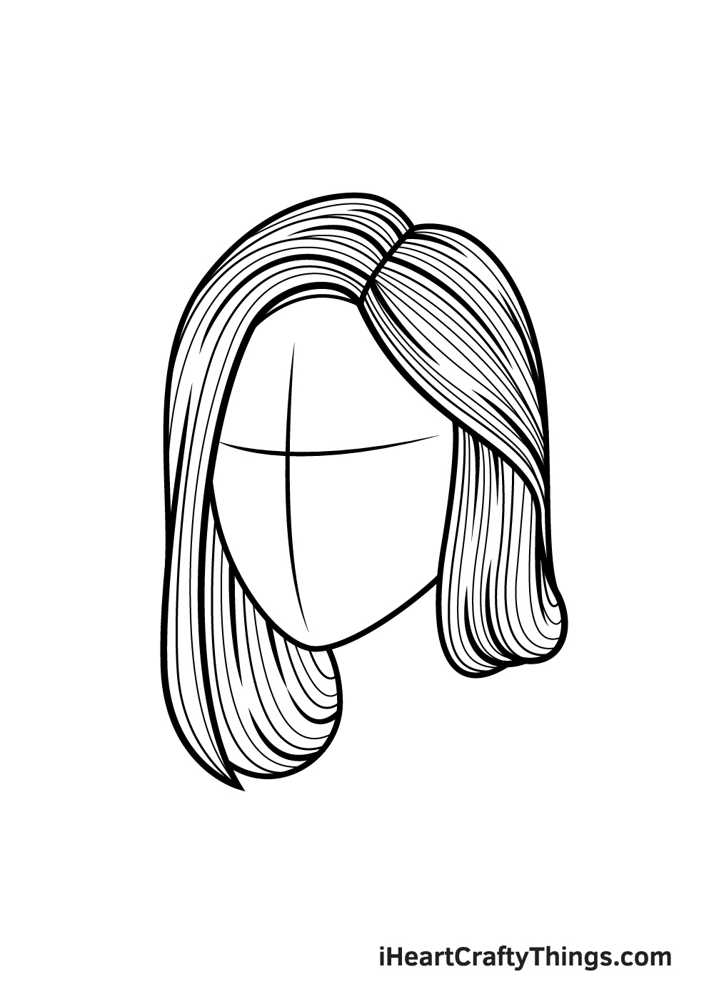 realistic hair drawing step 8