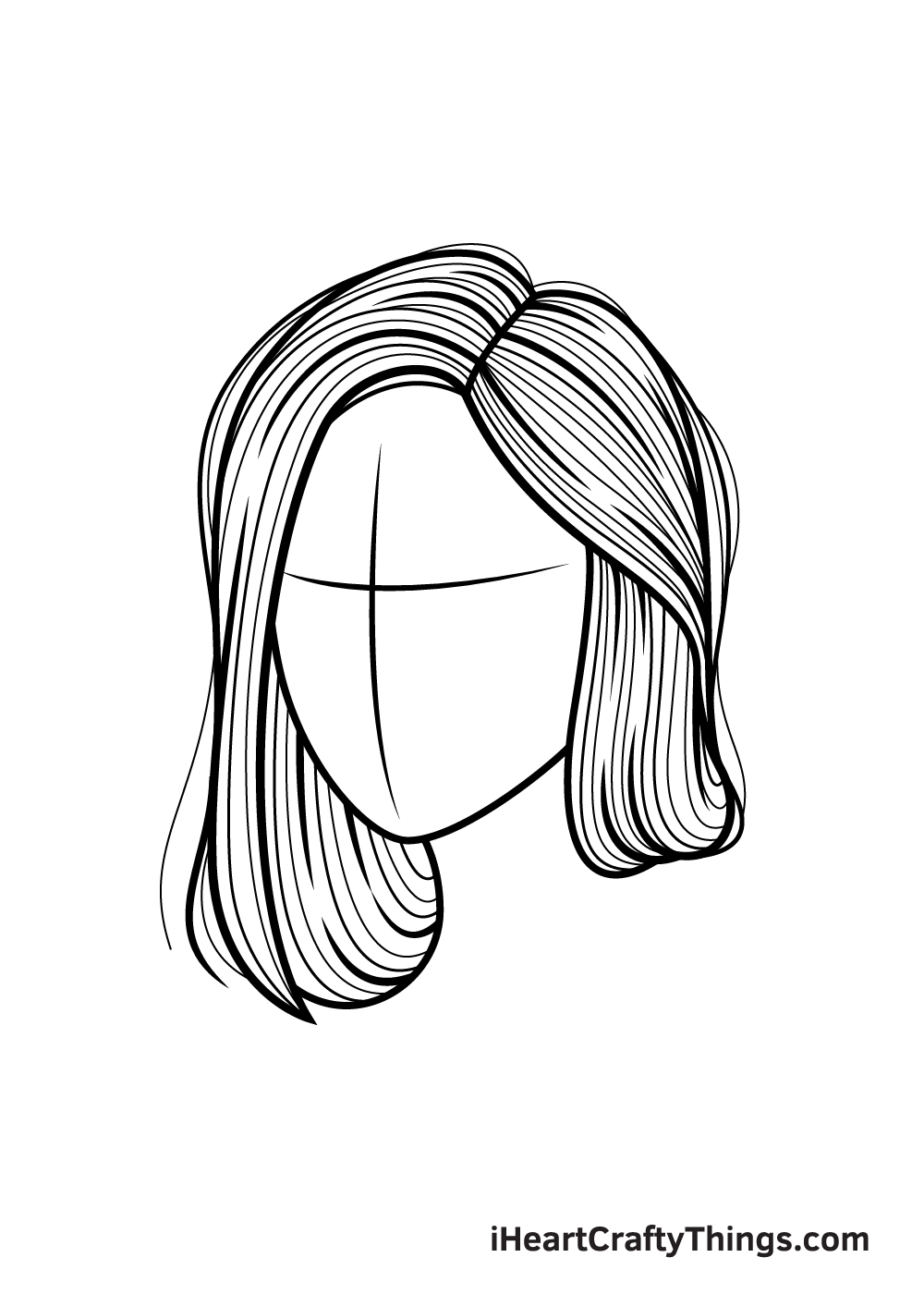 realistic hair drawing step 9