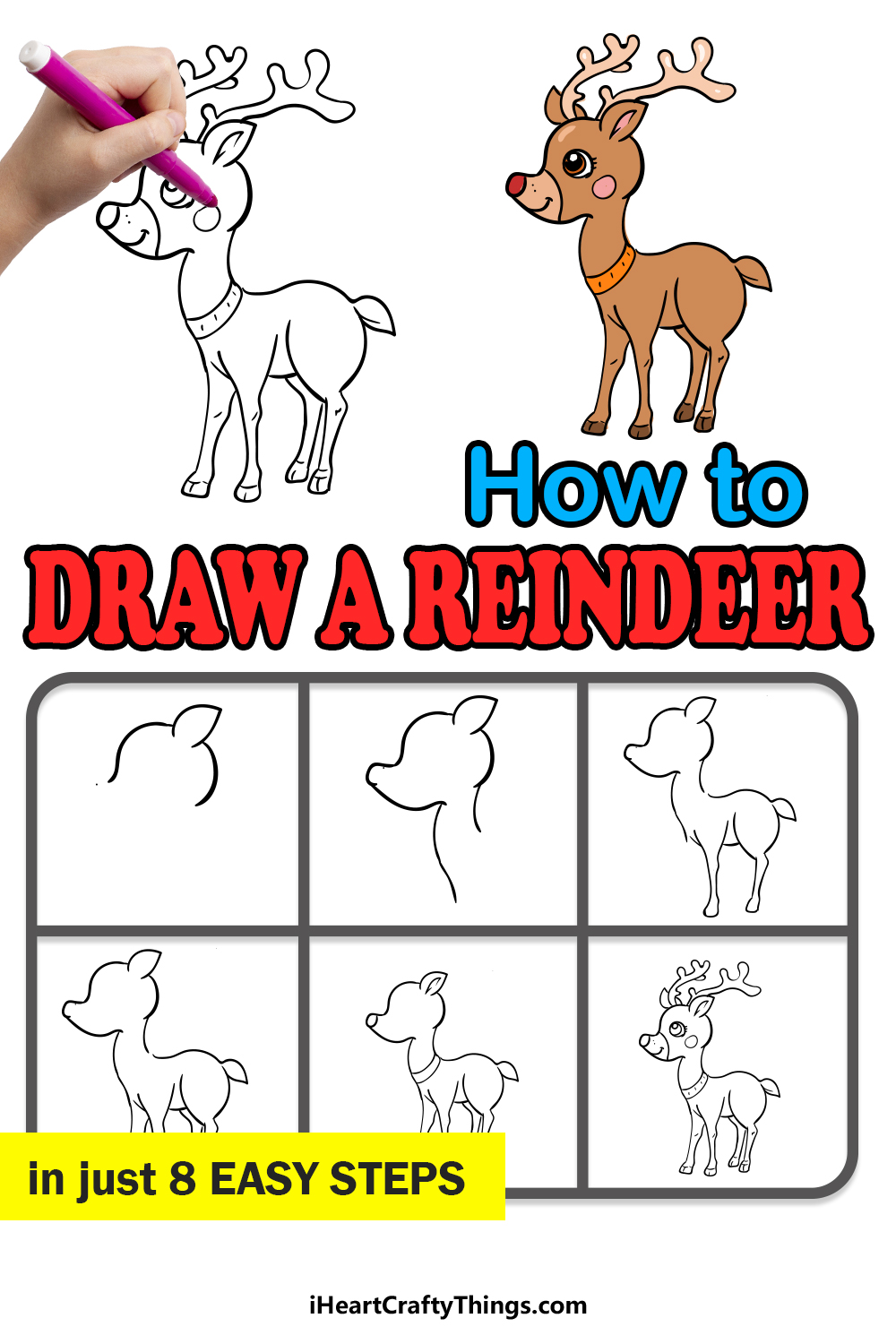 Colored Drawing: Rudolph red nosed reindeer — Steemit