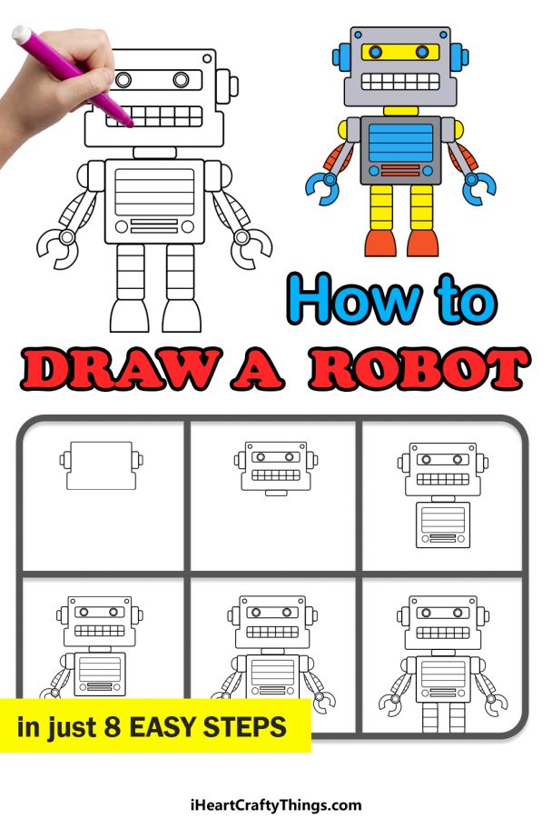 Robot Drawing - How To Draw A Robot Step By Step