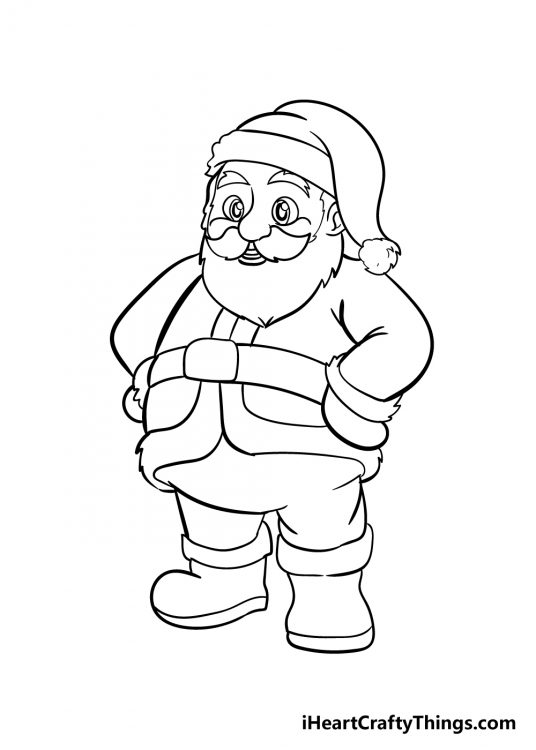 Santa Drawing - How To Draw Santa Step By Step