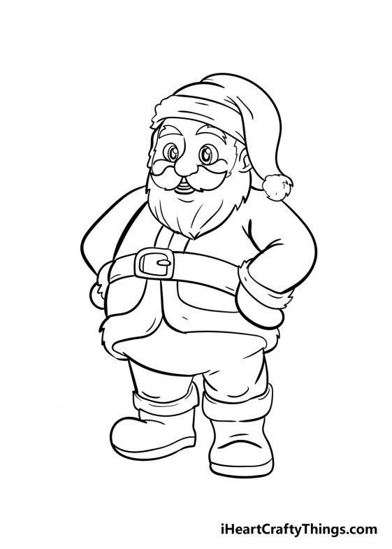  Santa Drawing - How To Draw Santa Step By Step