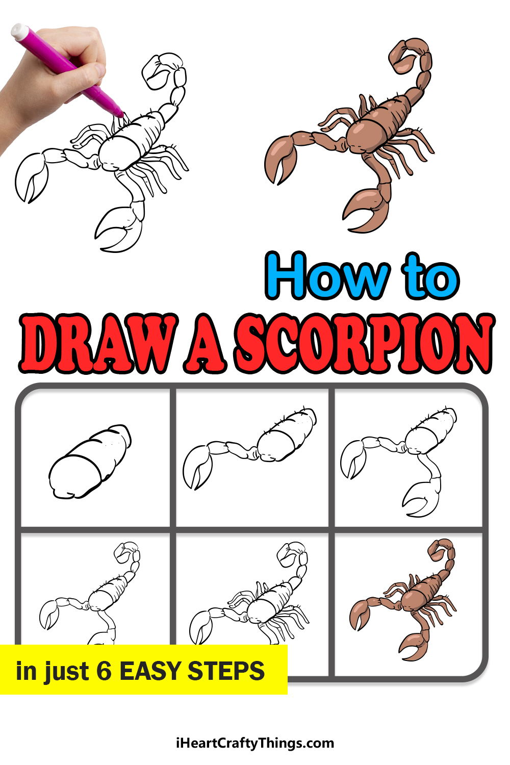 How to Draw a Scorpion Easy Step by Step Jenkins Quad1952