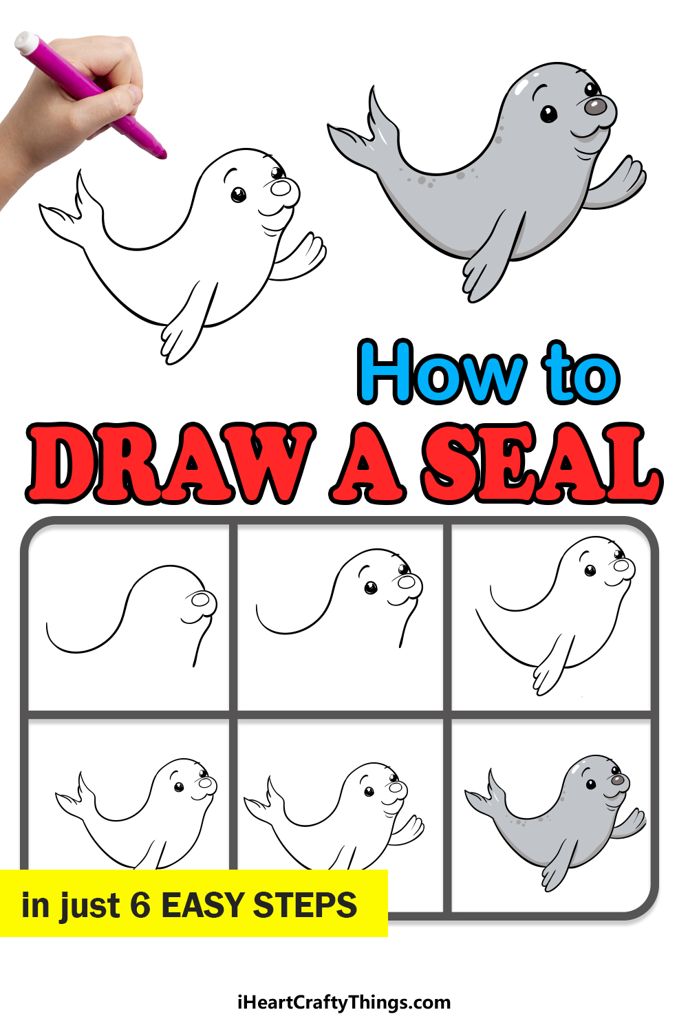 how to draw a seal in 6 easy steps