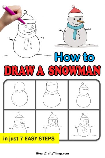 Snowman Drawing - How To Draw A Snowman Step By Step