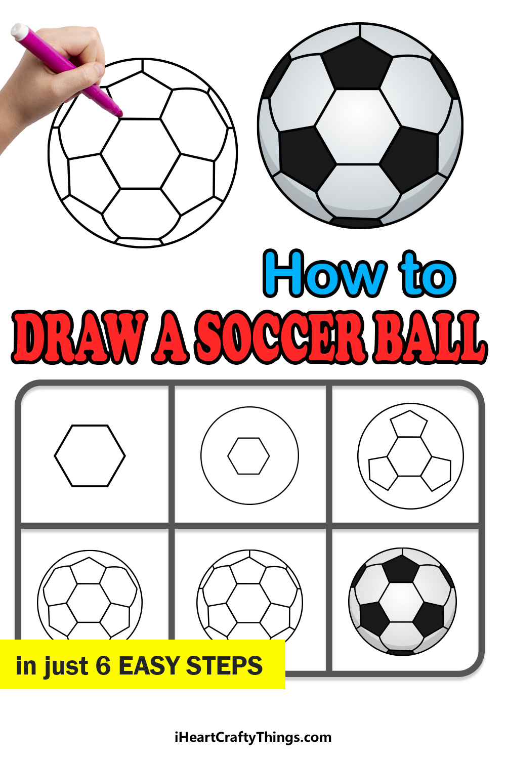 Art with Math - How to Draw a Soccer Ball • TeachKidsArt