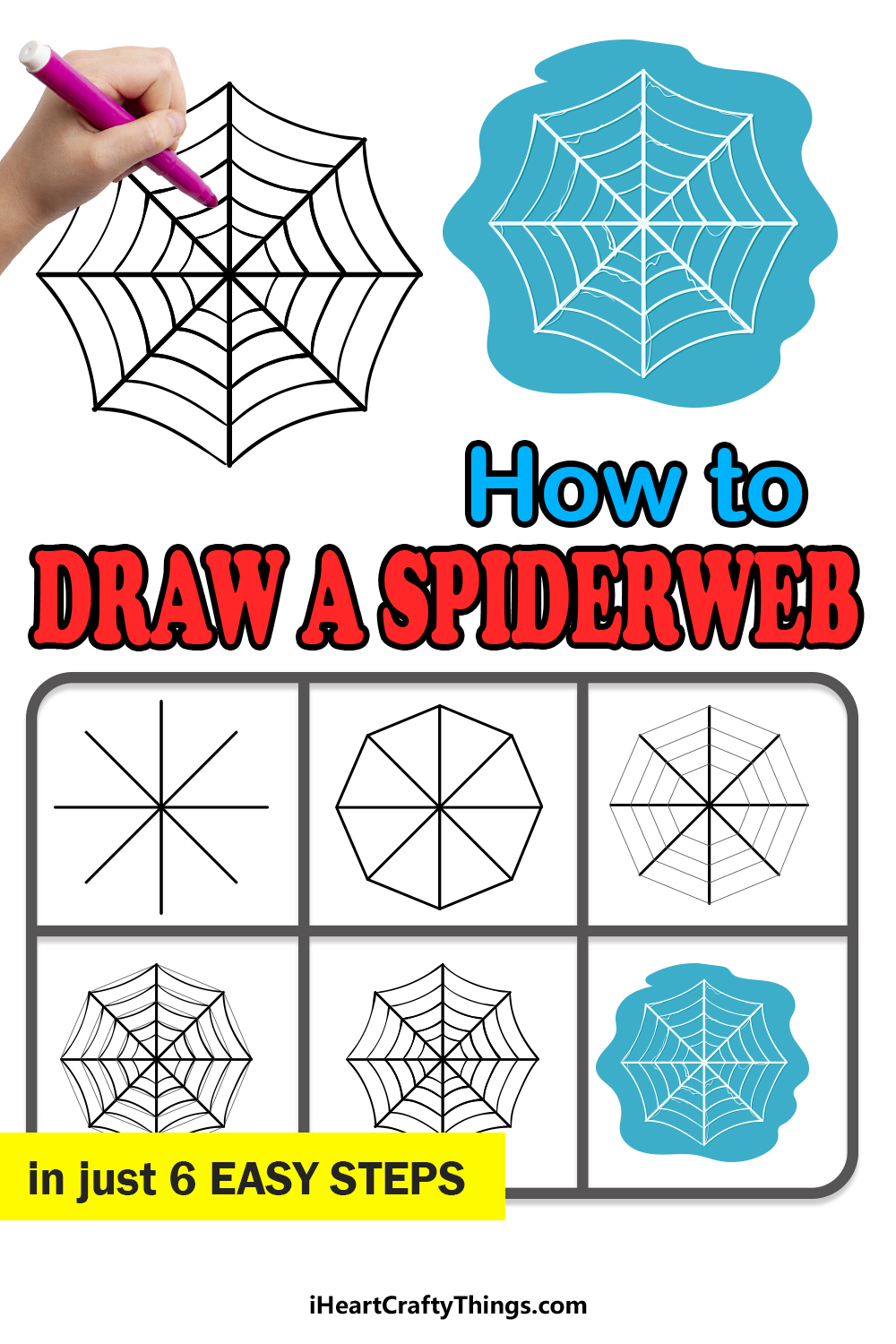 How to Draw a Spider Web / Easy Step by Step Drawing Guide 