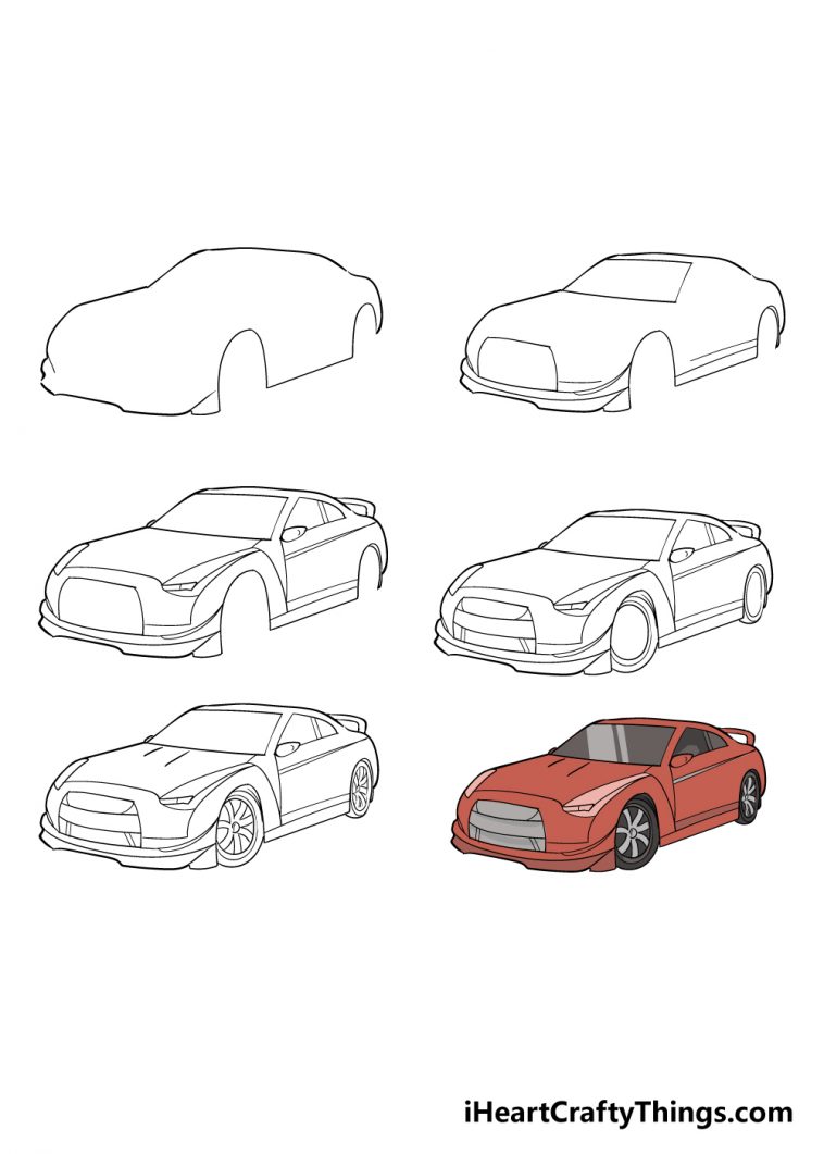 Racecar Drawing How To Draw A Racecar Step By Step