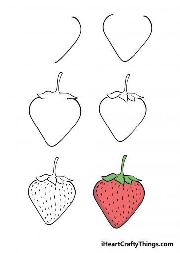 Strawberry Drawing - How To Draw A Strawberry Step By Step