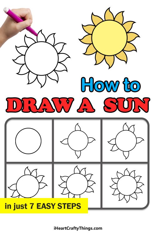 Sun Drawing How To Draw The Sun Step By Step