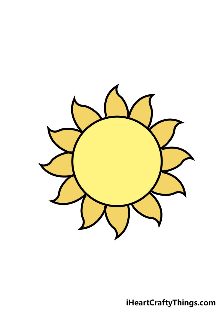 Sun drawing on white background Royalty Free Vector Image