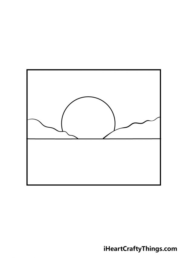 Sunset Drawing How To Draw A Sunset Step By Step