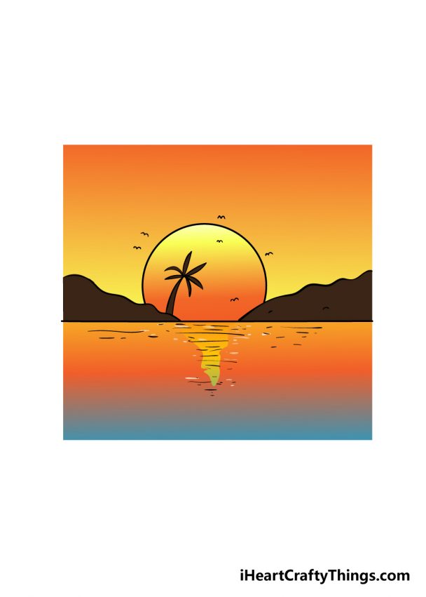 Sunset Drawing - How To Draw A Sunset Step By Step