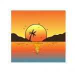 how to draw sunset image