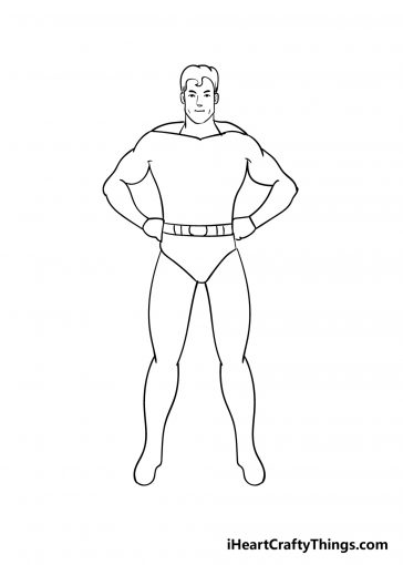 Superhero Drawing - How To Draw A Superhero Step By Step