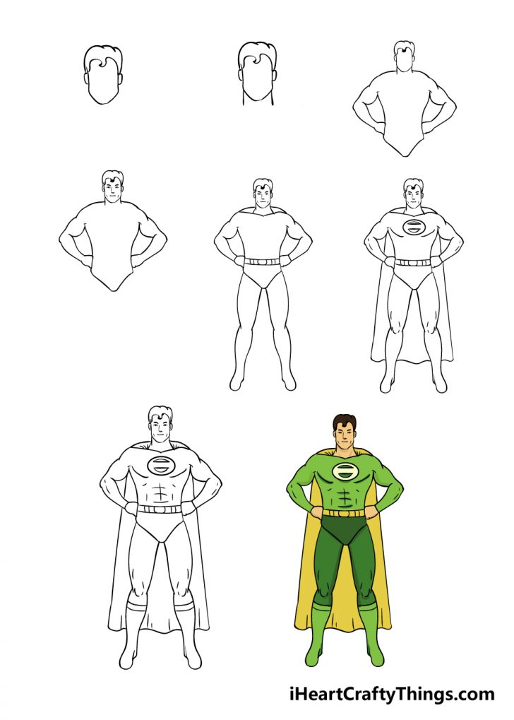 Superhero Drawing How To Draw A Superhero Step By Step
