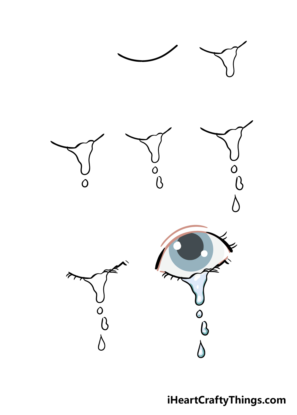 how to draw tears in 7 steps