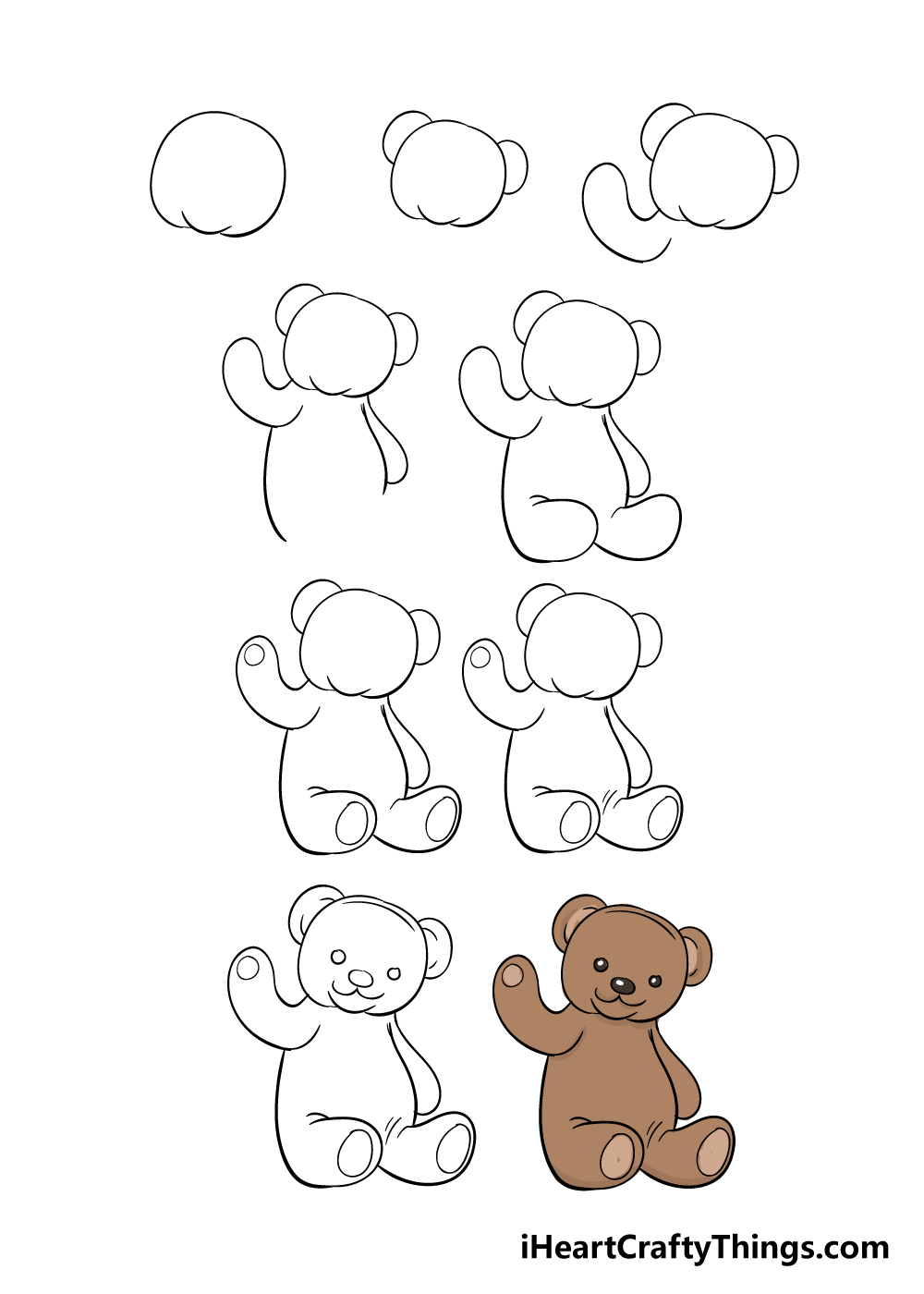 How to Draw Teddy Bear Face Easy Mello Lopurth